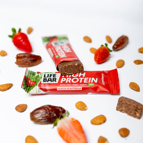 Lifebar Protein tyčinka jahodová BIO