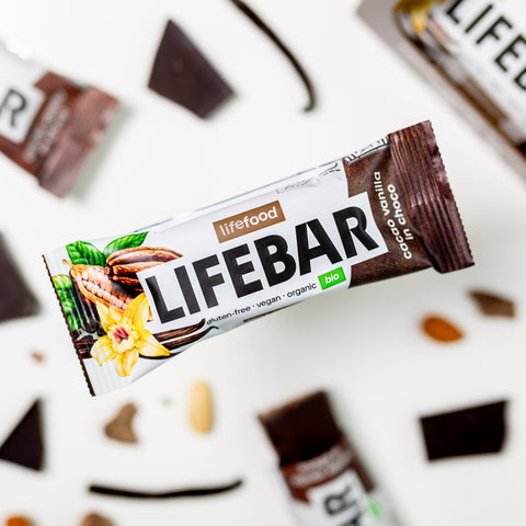 Lifebar InChoco tyčinka vanilková s kakaovými boby RAW BIO