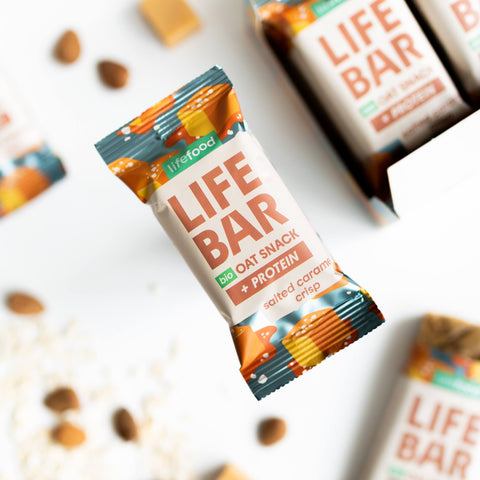 Lifebar Oat Snack Protein slaný karamel BIO