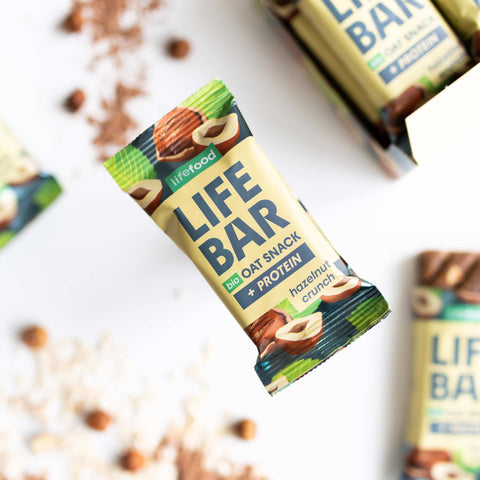 Lifebar Oat Snack Protein s lískovými oříšky BIO