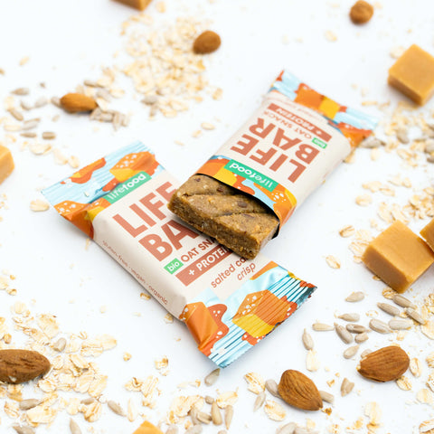 Lifebar Oat Snack Protein slaný karamel BIO