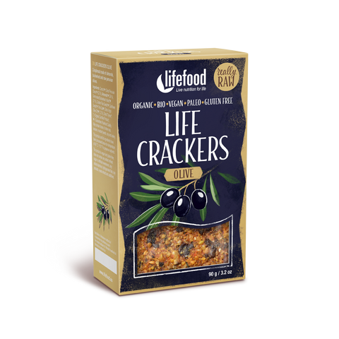 LIFE CRACKERS Olivové RAW BIO