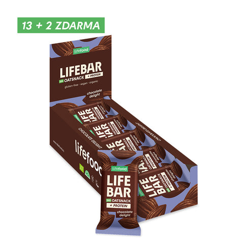Box Lifebar Oat Snack Protein čokoládový BIO