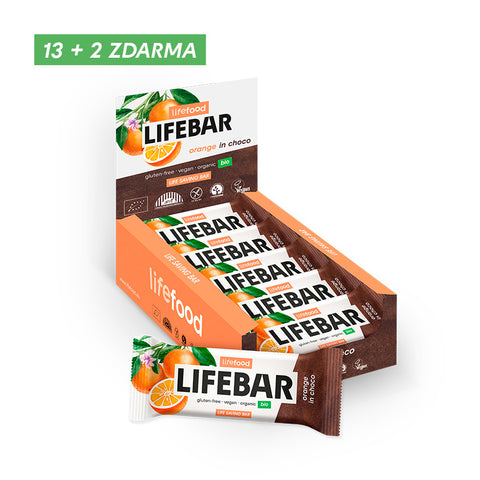 Box Lifebar InChoco tyčinka pomeranč RAW BIO