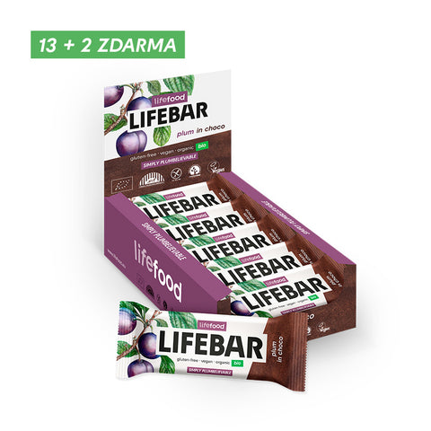 Box Lifebar InChoco tyčinka švestka RAW BIO