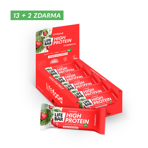 Box Lifebar Protein tyčinka jahodová BIO