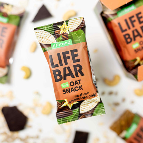 Lifebar Oat Snack s kousky čokolády a kešu BIO
