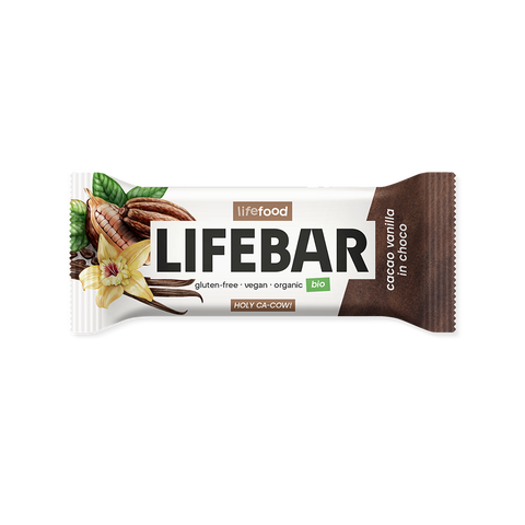 Lifebar InChoco tyčinka vanilková s kakaovými boby RAW BIO